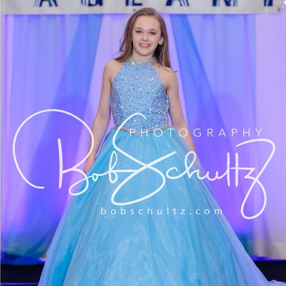 Elegant Blue girls Pageant/formal Dress